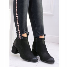 Women's Black Leather Boots On A Heel Nicole 1