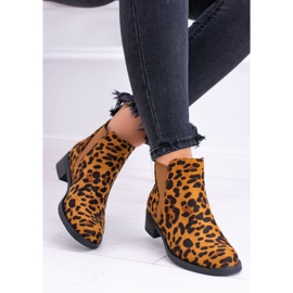 Women's boots with leopard print Midas Jodhpur boots brown 1