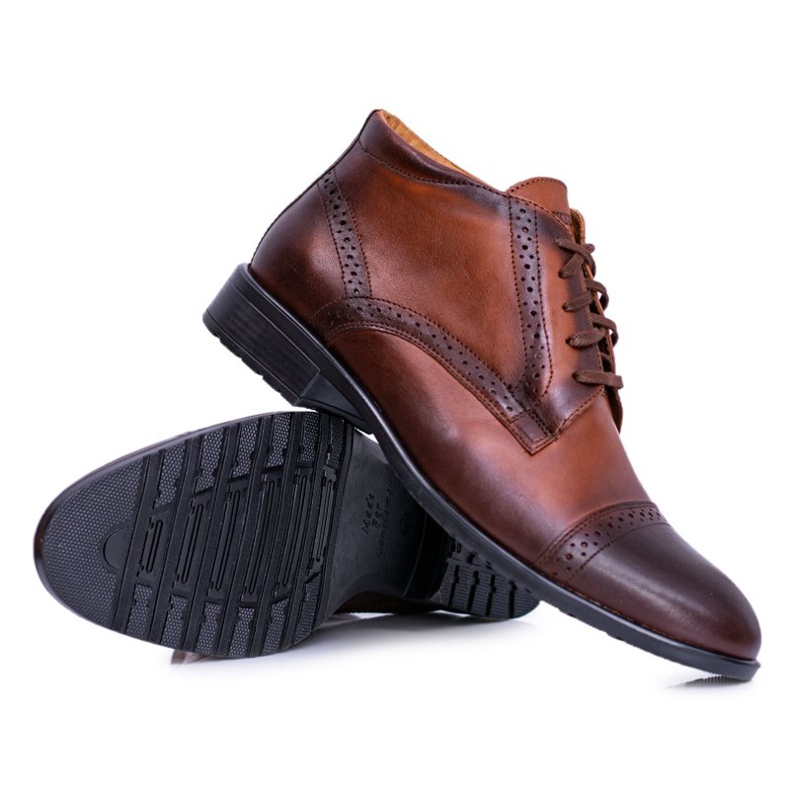 Joker Men's Warm Boots Polish Leather Boots Cognac Columbs brown 2