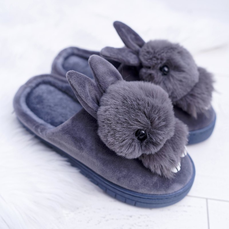 Women's Classic Slippers With Rabbit Gray Howi grey 2