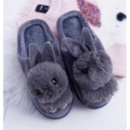Women's Classic Slippers With Rabbit Gray Howi grey 1