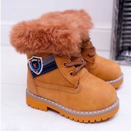 Children's Boy's Boots With Fur Camel Cobi brown 2
