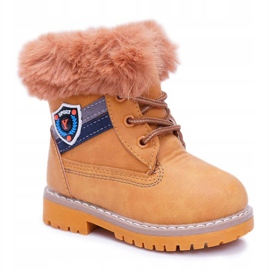 Children's Boy's Boots With Fur Camel Cobi brown 1