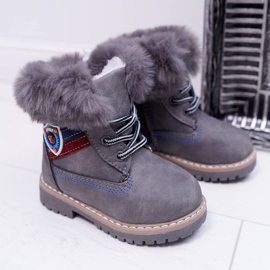 Children's Boy's Boots With Fur Warm Trappers Gray Cobi grey 2