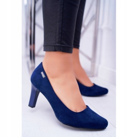 Women's pumps Sergio Leone Navy Blue Suede Orsola 1