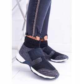 Women's Sport Shoes Lu Boo With Sock Black Glitter Phantom 1