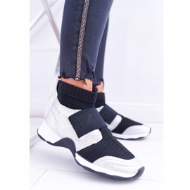 Women's Sport Shoes Lu Boo With Sock Silver Glitter Phantom black grey multicolored 1