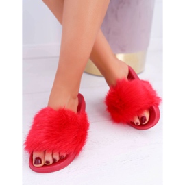 Women's Slippers With Fur Red Fur 2 Women's Slippers With Fur Red Fur 2