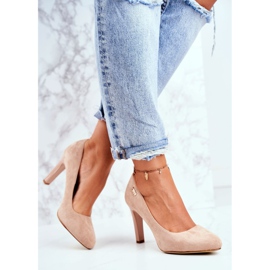 Women's Pumps On Heel Suede Beige Sergio Leone Campbell 1 Women's Pumps On Heel Suede Beige Sergio Leone Campbell 1