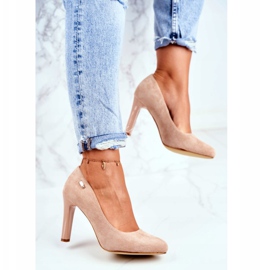 Women's Pumps On Heel Suede Beige Sergio Leone Campbell 2 Women's Pumps On Heel Suede Beige Sergio Leone Campbell 2