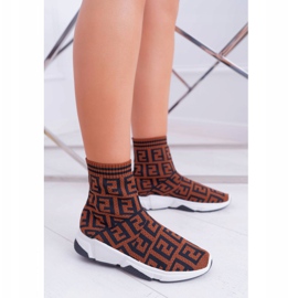 Women's Sport Shoes High Sock Brown Press 2 Women's Sport Shoes High Sock Brown Press 2