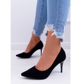 FB1 Women's Stilettos Suede In Spitz Black Cream 1