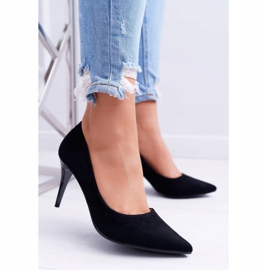 FB1 Women's Stilettos Suede In Spitz Black Cream 2