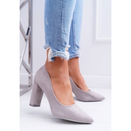 SEA Women's Pumps On A Heel Suede Gray Strawberry grey 1