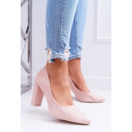 SEA Women's Pumps On A Heel Suede Pink Strawberry 1