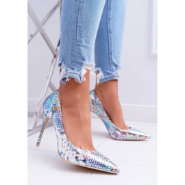 Women's High Heels Lu Boo Blue Snake In Spitz Iris multicolored 2