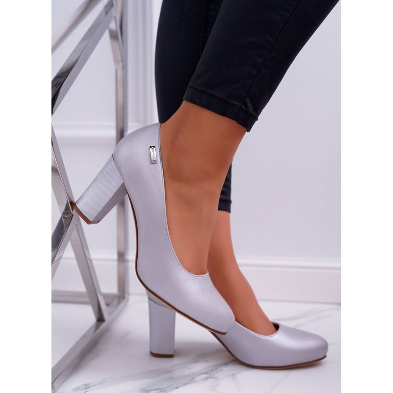 Women's Pumps Sergio Leone PB130 Silver Pearl Amber grey 1 Women's Pumps Sergio Leone PB130 Silver Pearl Amber grey 1