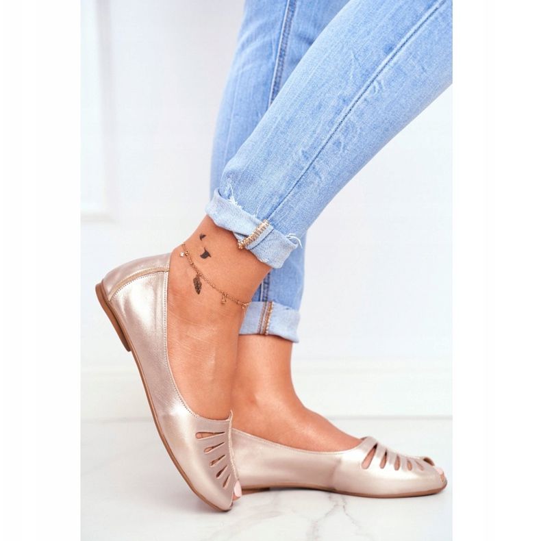 Women's Ballerinas Maciejka Leather Golden 03497-25 2 Women's Ballerinas Maciejka Leather Golden 03497-25 2