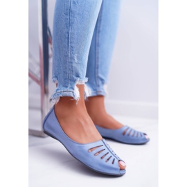 Women's Ballerinas Maciejka Leather Light Blue 03497-33 1