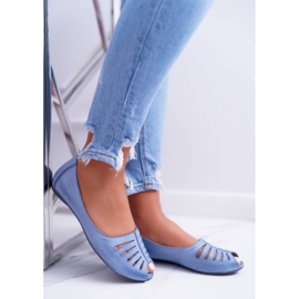 Women's Ballerinas Maciejka Leather Light Blue 03497-33 2