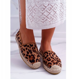 NFR Women's Espadrilles Suede Leather Leopard Jungle brown 2