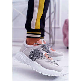 NFR Women's Sport Shoes High Sole Pink Snake Skin Chillout grey 1