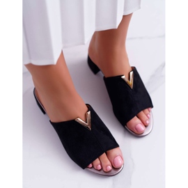 Vinceza Women's Classic Elegant Slippers On Black Demea Block 2