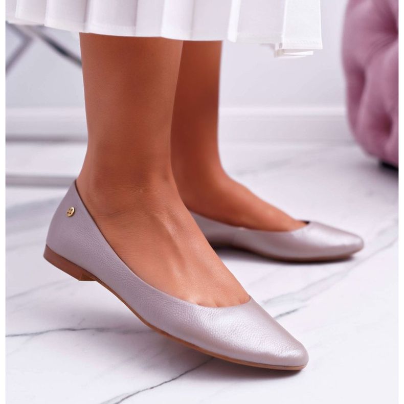 Women's Ballerinas Maciejka Leather Beige 04100 1