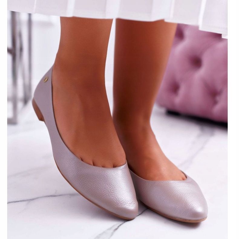 Women's Ballerinas Maciejka Leather Beige 04100 2