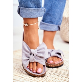 PS1 Women's Gray Slippers With A Bow Wendy Cork grey 2