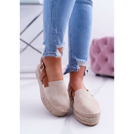 NFR Women's Espadrilles Suede On A Beige Parteno Platform 2