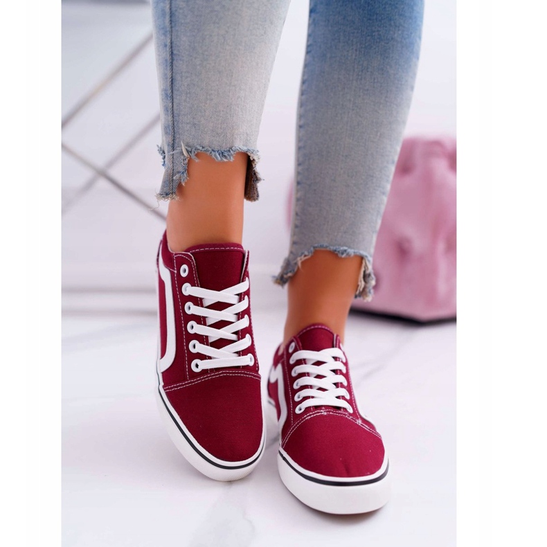NEWS Women's Sneakers Burgundy Bestro red 2