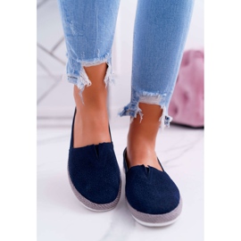 S.Barski Women's Espadrilles Suede Leather Navy Blue Bimbo 2