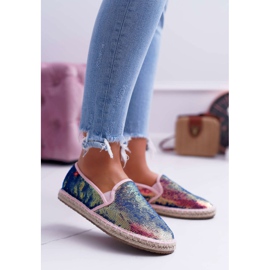 Women's Espadrilles Big Star Iridescent Sequins DD274A164 navy blue 1