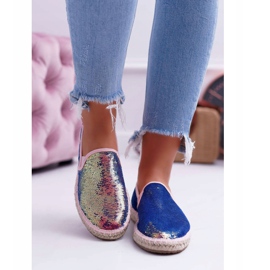 Women's Espadrilles Big Star Iridescent Sequins DD274A164 navy blue 2