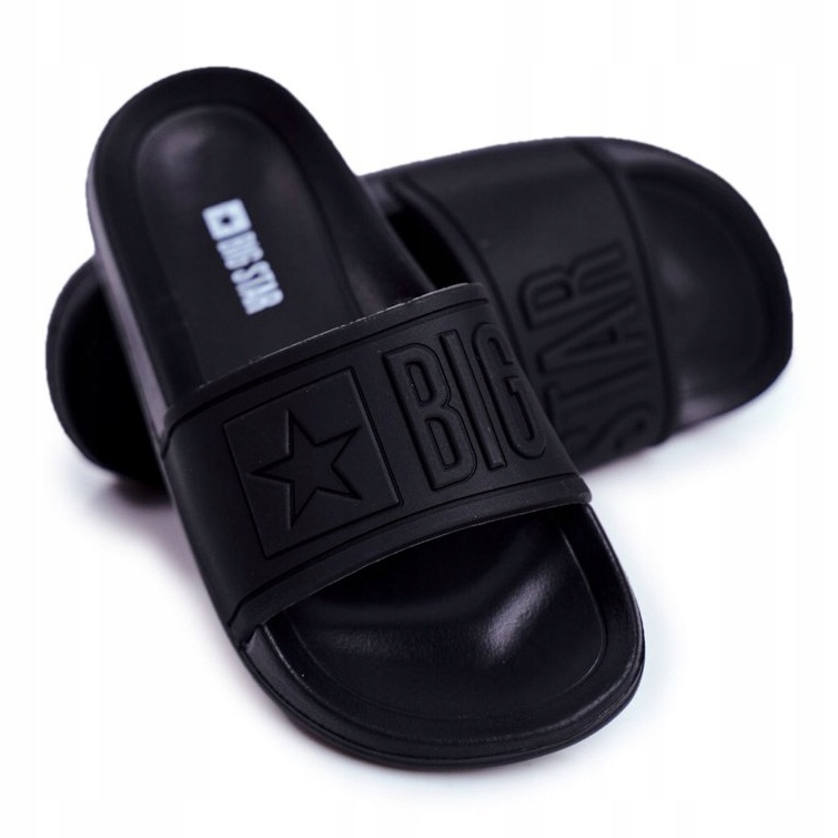 Children's and Youth Big Star Black Slippers DD374157 2 Children's and Youth Big Star Black Slippers DD374157 2