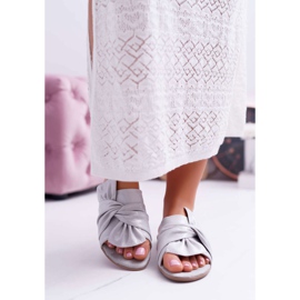 EVE Women's Slippers with a Gray Seat Bow grey 2