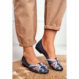 Women's Ballerinas Maciejka Leather Navy Blue 01358 1