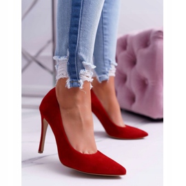 Women's Stilettos Laura Messi 1727 Suede leather Red Valentine 1