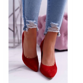 Women's Stilettos Laura Messi 1727 Suede leather Red Valentine 2
