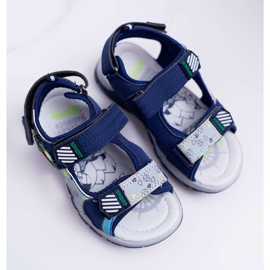 FRROCK Children's Youth Boys Sandals With Velcro Navy Blue Reksio 1