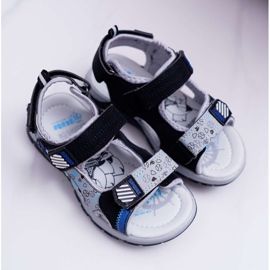 FRROCK Children's Youth Boys Sandals With Velcro Black Reksio 1