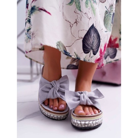 Women's Slippers With Bows Thick Sole Gray Milady grey 2