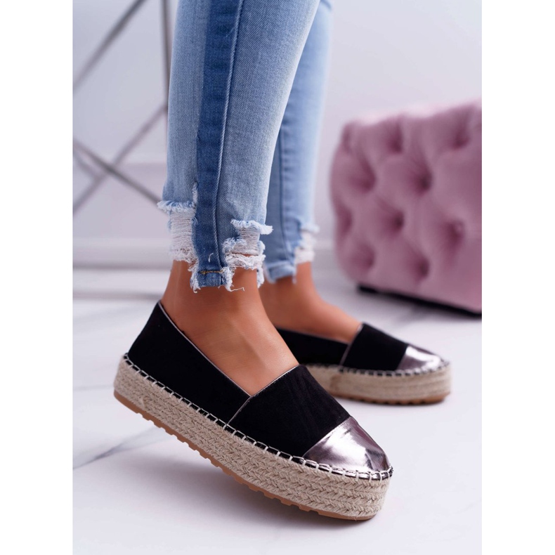 Women's Espadrilles Black Ringer Platform 1