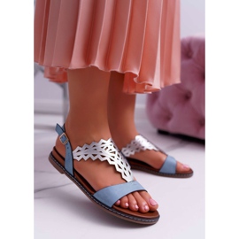 Women's Sandals Flat Sergio Leone SK011 Blue Lirielle 1