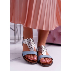 Women's Sandals Flat Sergio Leone SK011 Blue Lirielle 2