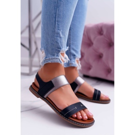 Women's Sandals Flat Sergio Leone SK014 Black Agrina 1