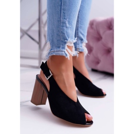 EVE Women's Sandals Suede Black Celian 1