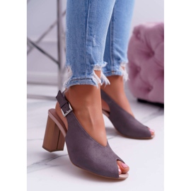 EVE Women's Sandals Suede Dark Gray Celian grey 1