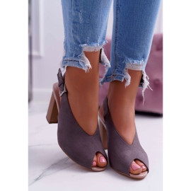 EVE Women's Sandals Suede Dark Gray Celian grey 2